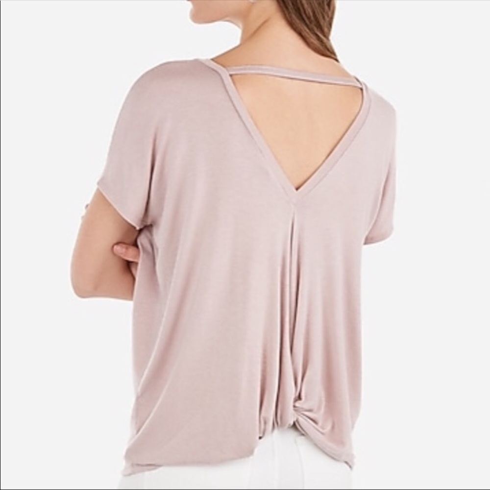 NWT Express Blush Twist V Back London Tee S